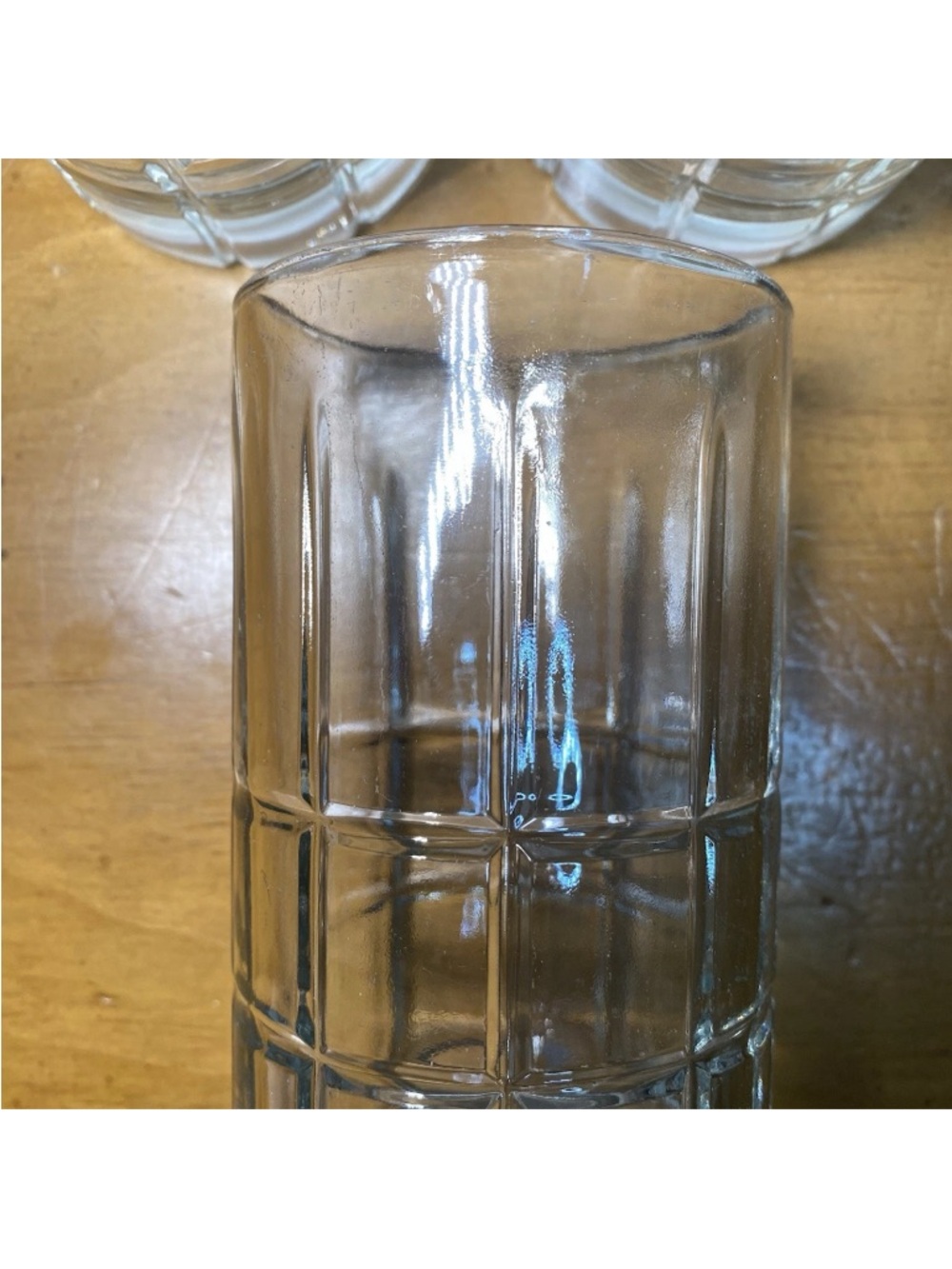 Anchor Hocking Tartan Drinking Glasses Tumblers 6" Vintage Clear Heavy, Set Of 6 - Picture 4 of 9